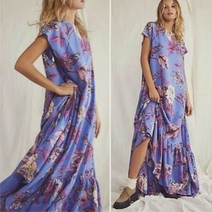 FREE PEOPLE ×  Blossoms Silk Maxi Dress
